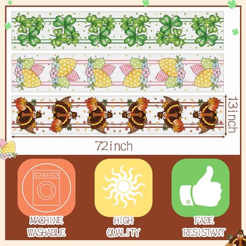 Cute 12-Piece Seasonal Farmhouse Table Runner Set - Thanksgiving, Christmas & Fall Decor