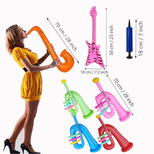 Inflatable Guitar Set - 36 Pack Music Party Props for Kids & Events