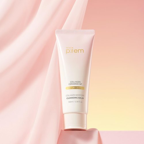 MAKE P:REM Collagen Moisture Cleansing Balm, Gentle Deep Cleansing Makeup Remover for Pore Tightening & Enhancing Skin Barrier, Korean Skin Care, 3.38 fl.oz, 100ml