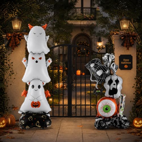 3pcs Halloween Ghost Foil Balloons - Spooky Party Decorations