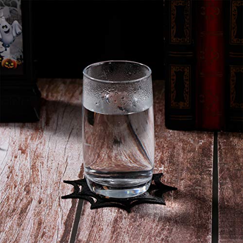 Halloween Spider Web Coasters Set - Black Cobweb Placemat Decorative Tableware (10pcs)