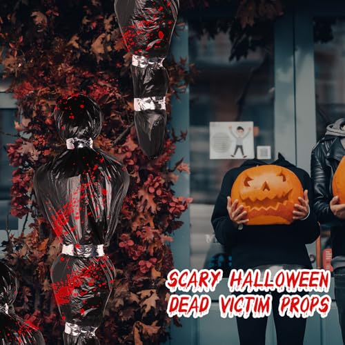 Halloween Decoration Set - 6 Spooky Props with Hanging Ghosts & Accessories, 5FT Outdoor Indoor Decor