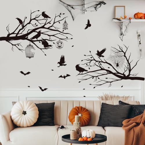 Halloween Wall Decals Black Tree Branch Wall Stickers - Halloween Tree Variation