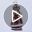 Christmas Bear Glass Blown Ornament - Handcrafted Holiday Wildlife Decoration