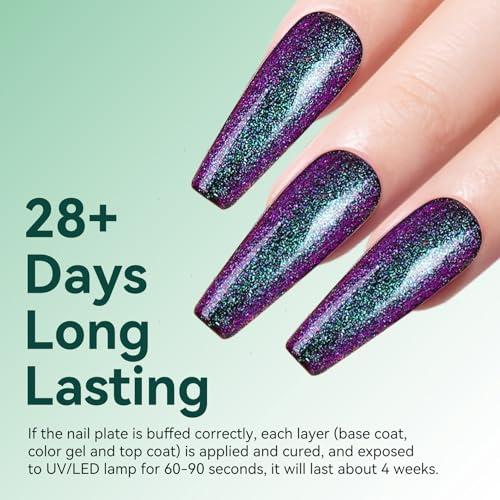Chameleon Gel Nail Polish Kit - Sparkly Shiny UV Light Cure Long Lasting 15ML - Variation 1