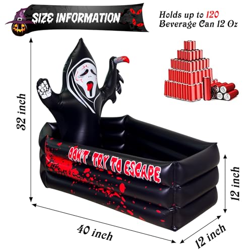 40 Inch Inflatable Halloween Cooler with Large Capacity for Drinks & Snacks