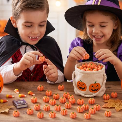 Mini Artificial Pumpkins Bulk 50 Pcs for Halloween Fall Decor Table Vase Filler