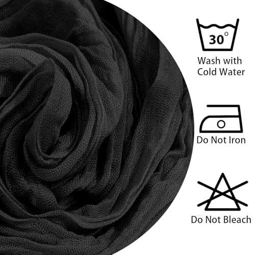 Black Cheesecloth Table Runner 120 Inch Halloween & Fall Decor - 1 Pack