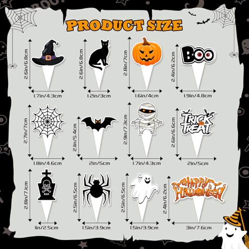 Halloween Pumpkin Cupcake Toppers 36pcs - Spooky & Cute Food Decorations