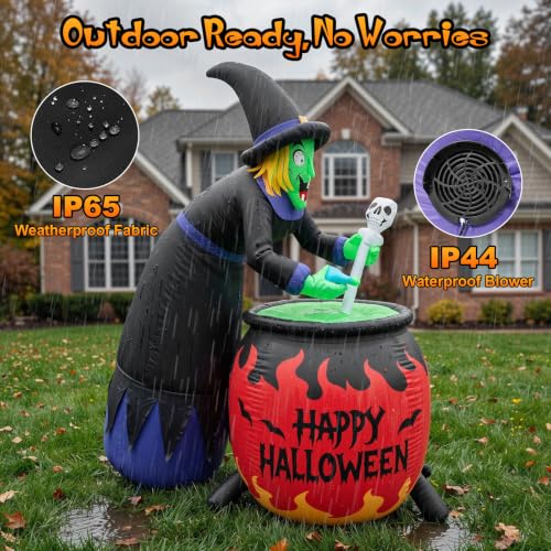 8FT Halloween Inflatable Witch - Purple Outdoor Yard Decoration