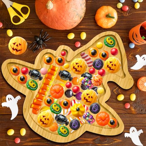 Halloween Charcuterie Board Platter - Wooden Witch Hat Serving Tray