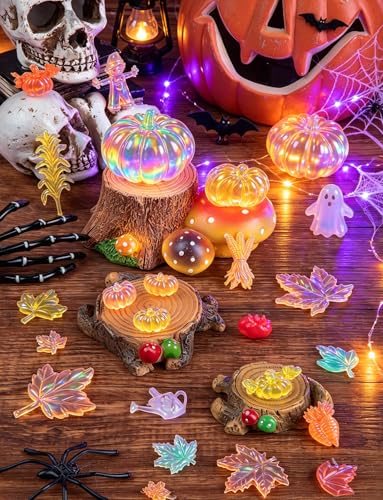 Pumpkin Silicone Mold Set with 3D Pumpkin, Leaves & Mini Figures - Pink Variation