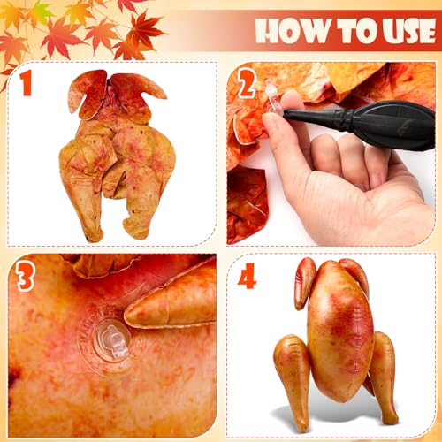 Class Style Inflatable Turkey Set - 4 Pcs Fall Thanksgiving Decorations