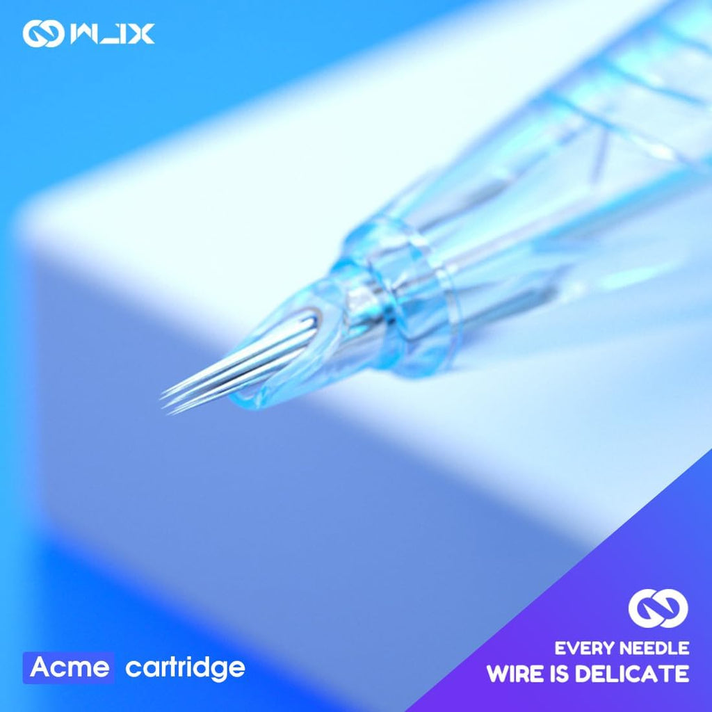Wjx Tattoo Cartridge Needles 50Pcs Mixed Size #12 Standard 3RL 5RL 7RL 5RS 7RS 9RS 7RM 9RM 7M 9M Disposable Tattoo Cartridges Round Liner Shader Curved Magnum Fit in Most Tattoo Machines