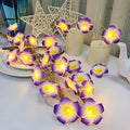 Hawaiian Plumeria String Light - Purple Foam Frangipani Fairy Lights for Garden & Wedding