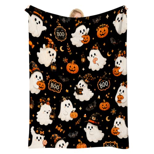 Halloween Fuzzy Throw Blanket - Pumpkin Design, 40x60 Inches, Variation: Halloween8