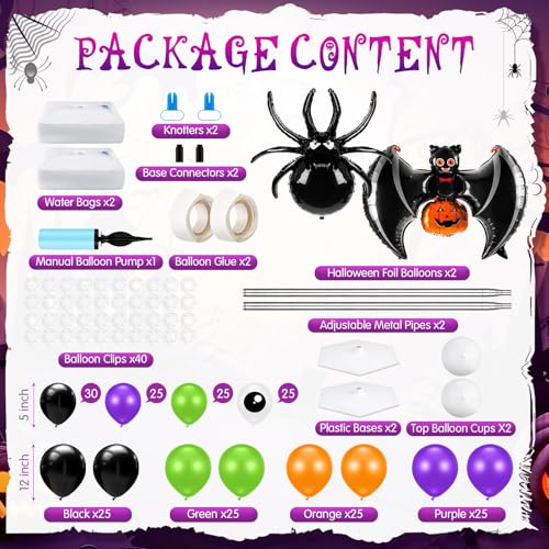 Halloween Balloon Column Kit with Bat and Spider Variations - Party Decorations