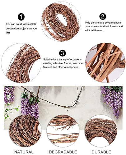 Natural Grapevine Twig Garland Wreaths - 2 Pack 15-Feet Rustic DIY Home Decor - Variation 1