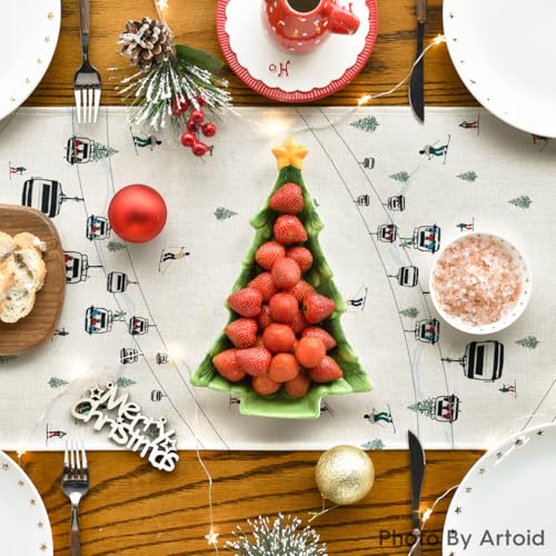 Artoid Mode Winter Table Runner 13x108 Inch Beige Home Party Decor
