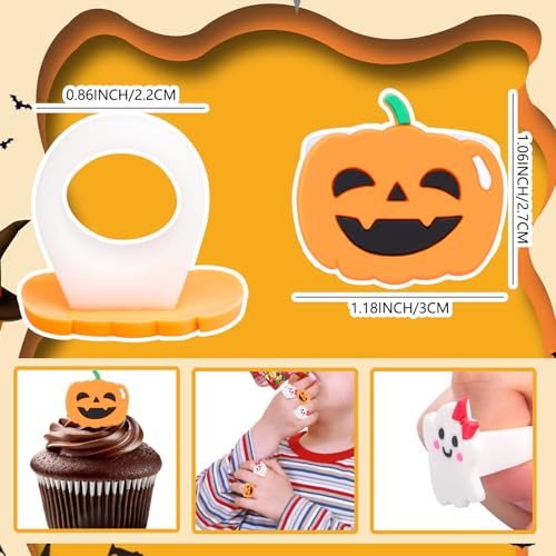 Halloween Cupcake Toppers Set - Ghost and Pumpkin Designs, 30 pcs, Kids & Party Decorations