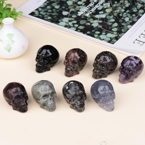 Black Obsidian Crystal Skull Decor 2 Inch Hand-Carved Spiritual Gift