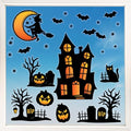 Halloween Haunted House Window Clings - Reusable Static Decals for Kids & Home Decor