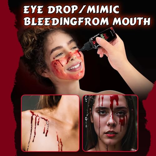 Fake Blood Spray 2.01Oz for Halloween Cosplay & Special Effects, Washable