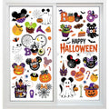 Halloween Mouse Window Clings - Ghost and Pumpkin Decor, 9 Sheets, Reusable Static Clings for Glass Doors & Windows - Halloween Party & Classroom Decorations