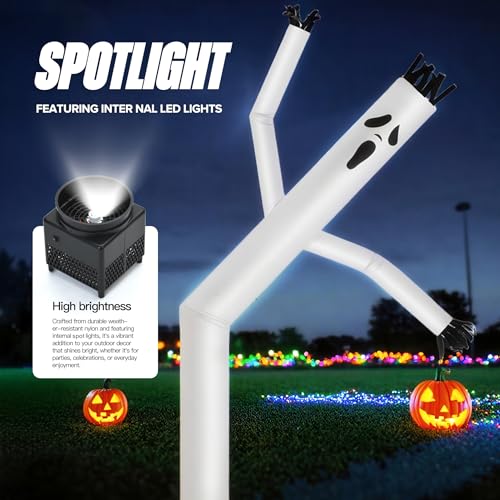 6ft Inflatable Ghost Dancing Tube Man with Blower & Spotlight for Halloween Yard Decor
