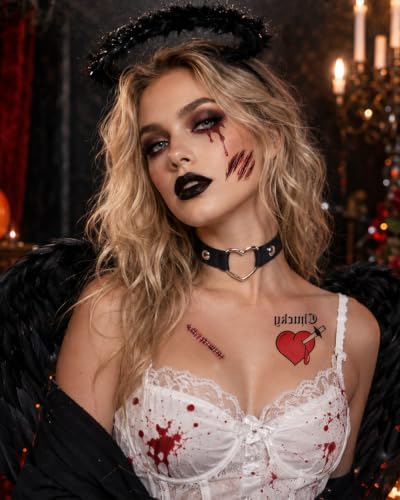 Halloween Horror Bride Makeup Kit with Fake Blood & Lipstick - Gothic Costume Set