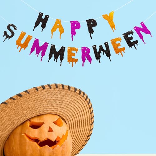 Summerween Banner - Halloween Summer Party Decorations for Spooky Celebrations