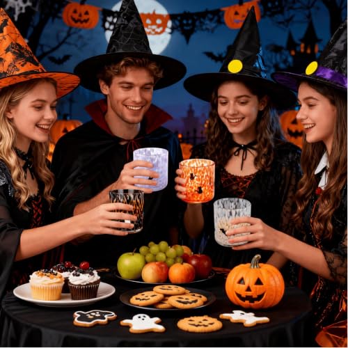 Halloween Icon Glass Cups Set - 16oz Ghost Witch Bat Juice Cups - Variation of THIS listing