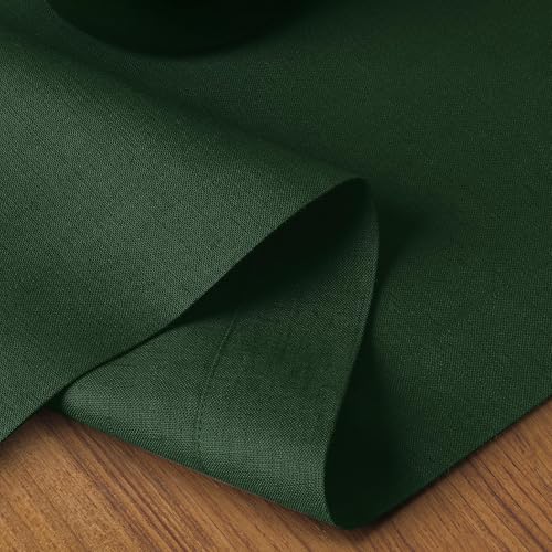 Forest Green Linen Table Runner 14 x 90 Inches - Classic Linen by D'Moksha - Eco-Friendly Gift-Ready Decor
