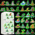 Halloween Diamond Art Magnet Set - Witch Hat Glow in Dark Magnets, 30 Pieces, Versatile Sizes