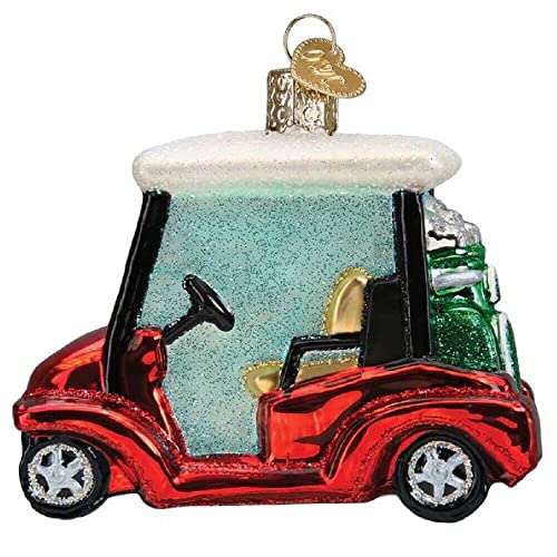 Golf Cart Christmas Ornament - Handcrafted Glass Holiday Decoration