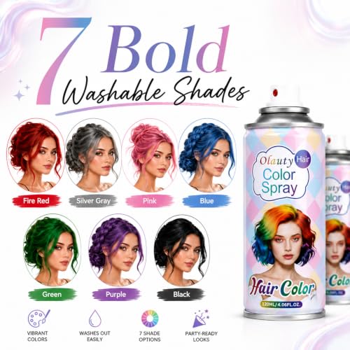 Red Hair Spray - Temporary Hair Color Spray for Kids & Adults, 4.06 oz Fire Red