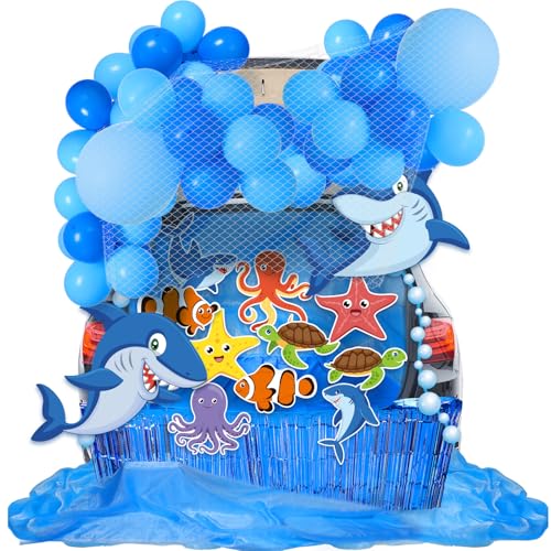 Halloween Shark Trunk or Treat Decorations Party Kit - Undersea Theme, 71 Pieces