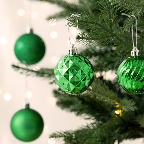 Emerald Green Christmas Tree Ball Ornaments 2.36 Inches - Valery Madelyn