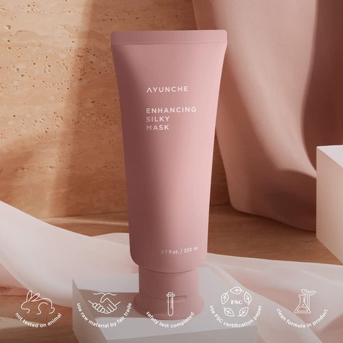 AYUNCHE Enhancing Silky Hair Mask 6.7 fl. oz. (200ml) [For Dyed & Damaged Hair] | Nourishing & Smoothing Deep Conditioner with Camellia Oil | Korean Salon Brand