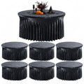 Outpain 6 Pack Black Velvet Round Tablecloths for 60-Inch Wedding Tables