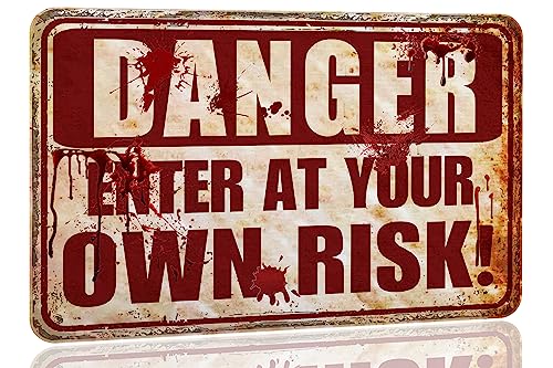 Halloween Bloody Horror Metal Sign Outdoor Indoor Decor - Multi