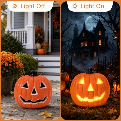 8-Inch LED Halloween Pumpkin Decoration Indoor Outdoor Lighted Decor