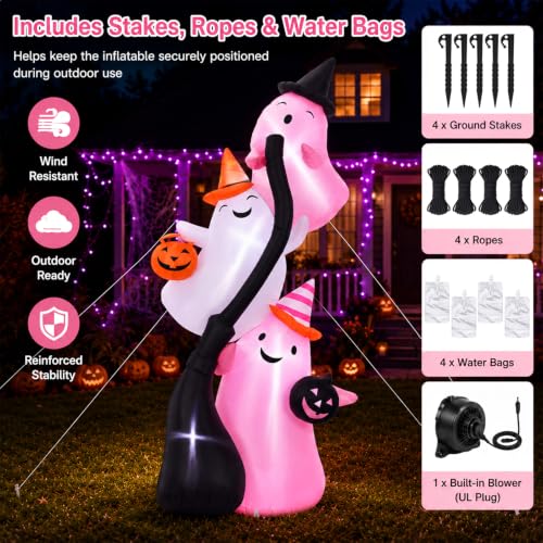 9.8 ft Pink Halloween Inflatable Ghost Outdoor Decoration - Variation of THIS Listing
