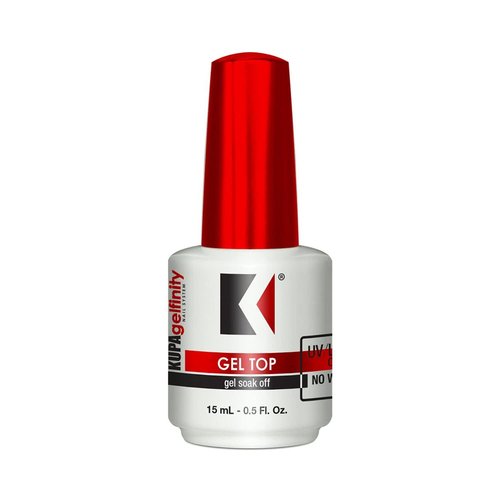 KUPA GelFinity Gel Top Coat - No-Wipe High Gloss Shine, Chip-Resistant Soak-Off Sealer, 0.5 Fl Oz