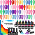 VANREESA 72 Bright Rainbow Tones Gel Nail Polish Set - 20 Summer Colors & Top Coats
