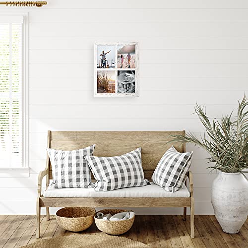 Rustic White Window Frame Wall Decor - 18x22 Inch 2 Pack, Weathered White