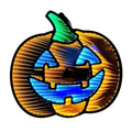 Halloween Jack O Lantern Infinity Mirror Light - 12x12 Indoor Decor with USB Power