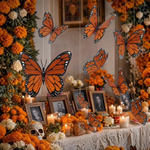18 Pcs Large Monarch Butterfly Decoration for Dia De Los Muertos - Fall & Halloween Decor - Variation of THIS listing