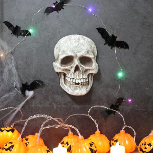 Halloween Skeleton Wall Decor - Realistic Skull Prop for Haunted House & Spooky Displays