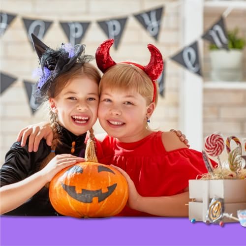 Halloween Disposable Plastic Tablecloth Set - Black, Purple, Orange, 54x108 Inches, 12 Pack